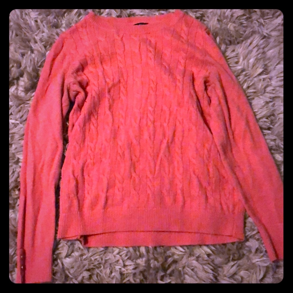 Pink cable knit sweater